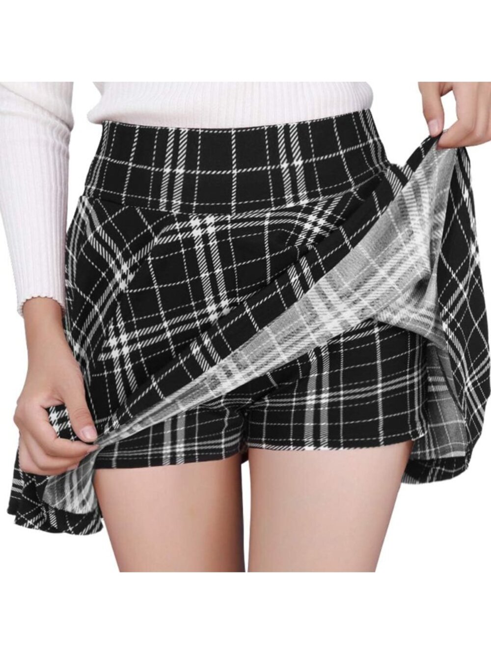 Versatile Women's Skater Mini Skirt with Built-in Shorts - Perfect for Summer